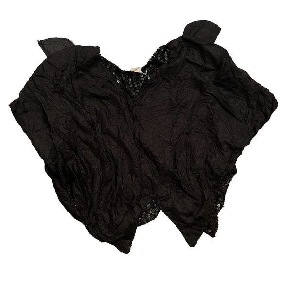 NWT Vintage Infashions Black Sequined and Beaded Butterfly Cape Shawl 100% Silk - Picture 11 of 15